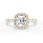 Ingrid Asscher Cut Lab Grown Diamond 18Kt Yellow Gold Engagement Ring