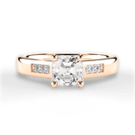 Brittany Asscher Cut Lab Grown Diamond 18Kt Rose Gold Engagement Ring