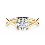 Aubrey Round Cut Lab Grown Diamond 18Kt Yellow Gold Engagement Ring
