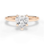 Brenda Heart Cut Lab Grown Diamond 18Kt Rose Gold Engagement Ring