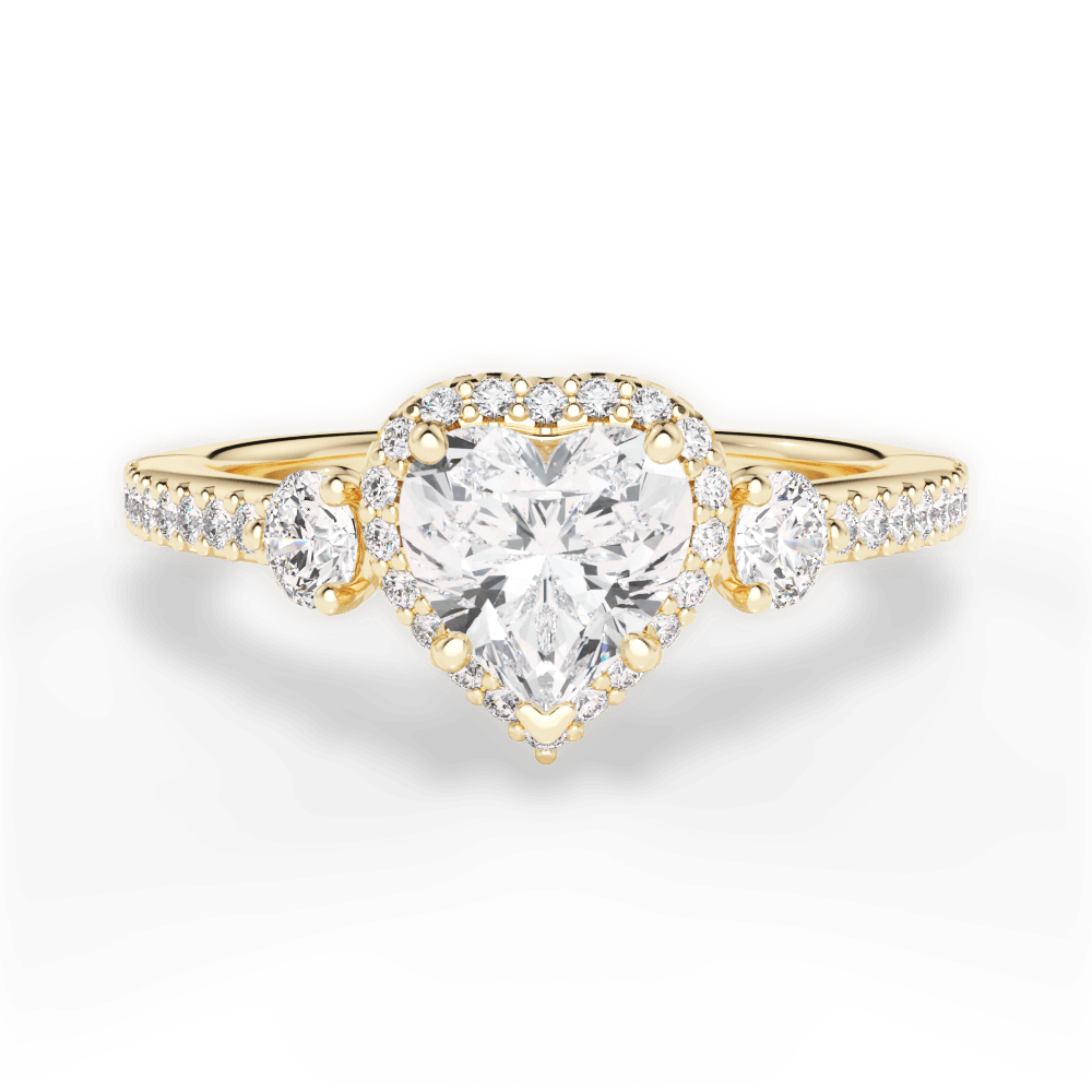 Julia Heart Cut Lab Grown Diamond 18Kt Yellow Gold Engagement Ring