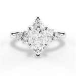 Carmen Marquise Cut Lab Grown Diamond 14Kt White Gold Engagement Ring