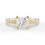 Delia Princess Cut Lab Grown Diamond 18Kt Yellow Gold Engagement Ring