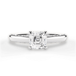 Annette Asscher Cut Lab Grown Diamond 18Kt White Gold Engagement Ring