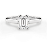 Carrie Emerald Cut Lab Grown Diamond 14Kt White Gold Engagement Ring