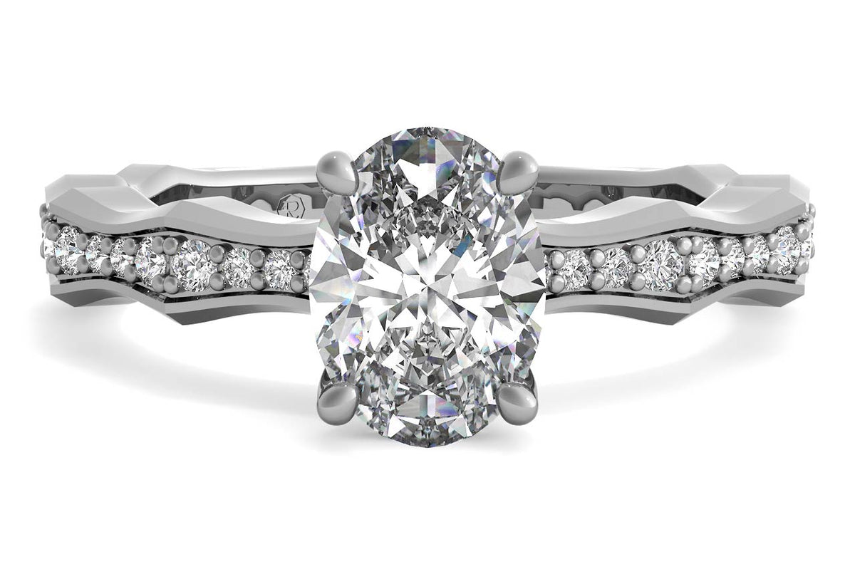 Wendy oval lab diamond engagement ring in 18k white gold