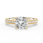 Deborah Cushion Cut Lab Grown Diamond 18Kt Yellow Gold Engagement Ring