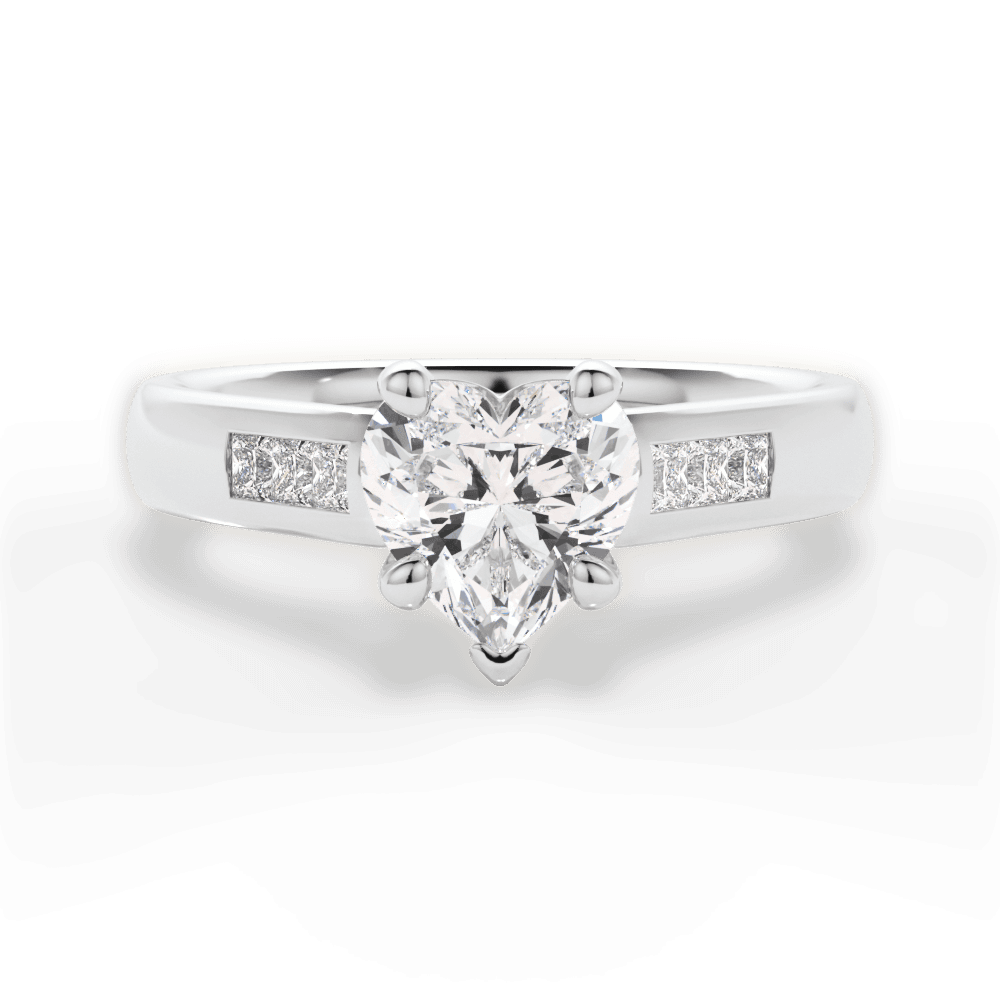 Brittany Heart Cut Lab Grown Diamond Platinum Engagement Ring
