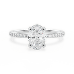 Janice Oval Cut Lab Grown Diamond 14Kt White Gold Engagement Ring
