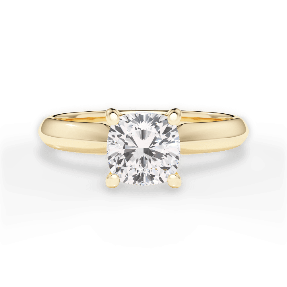 Beth Cushion Cut Lab Grown Diamond 18Kt Yellow Gold Engagement Ring