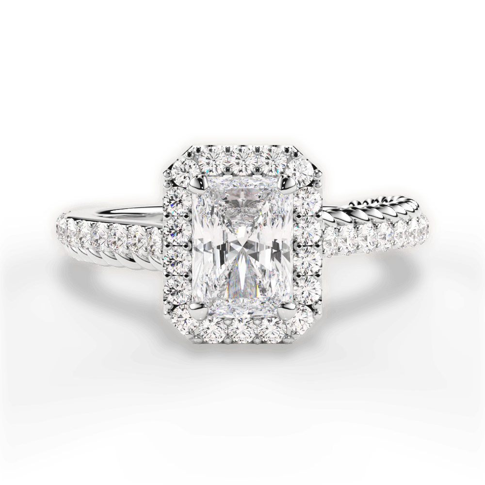 Kim Radiant Cut Lab Grown Diamond 14Kt White Gold Engagement Ring
