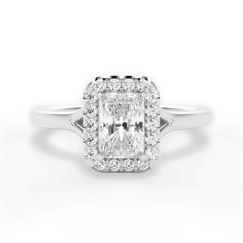 Geneva Radiant Cut Lab Grown Diamond 18Kt White Gold Engagement Ring