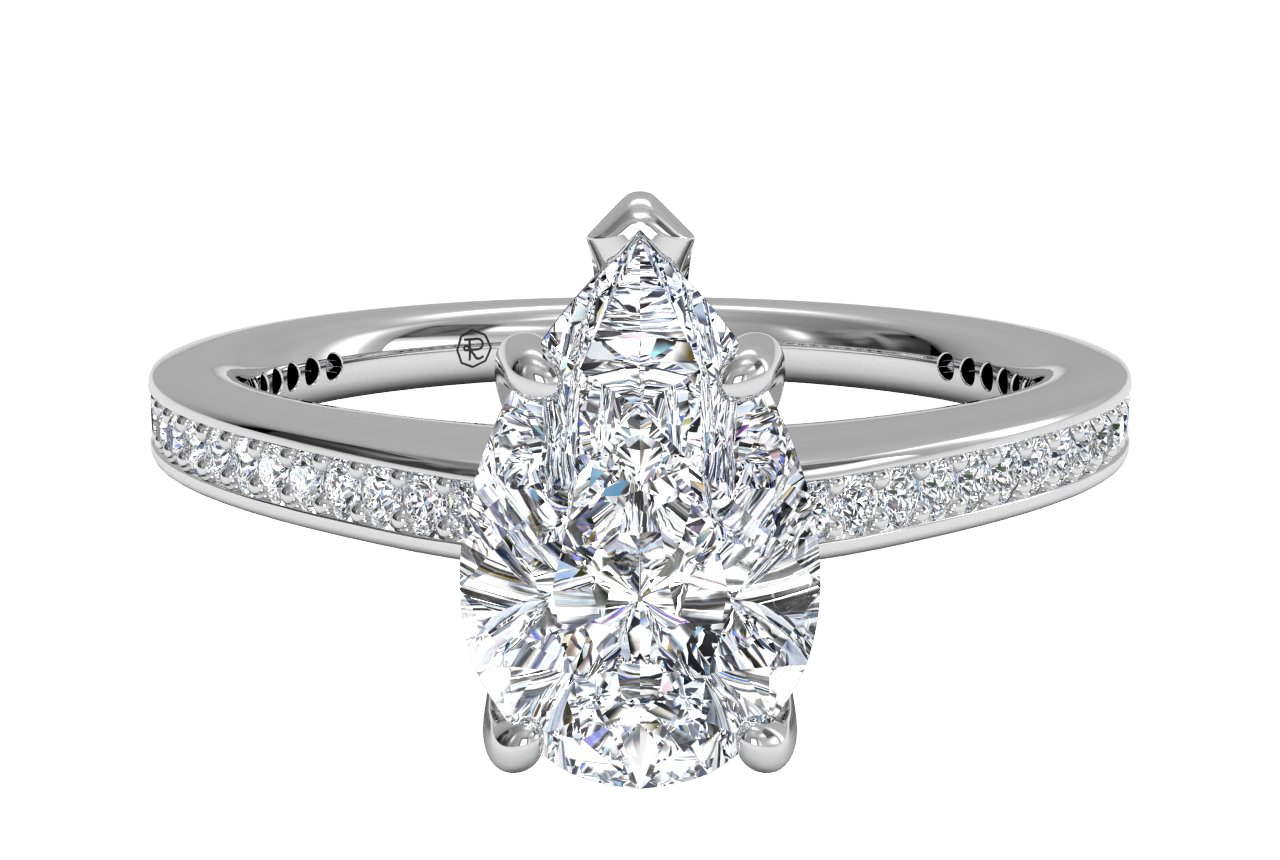 Judith Pear Cut Lab Grown Diamond 14Kt White Gold Engagement Ring