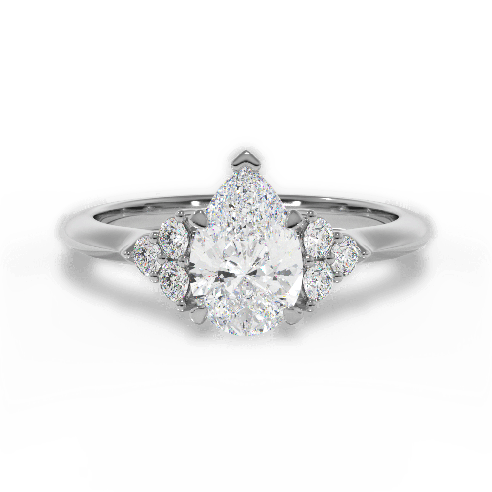 Celeste Pear Cut Lab Grown Diamond Platinum Engagement Ring