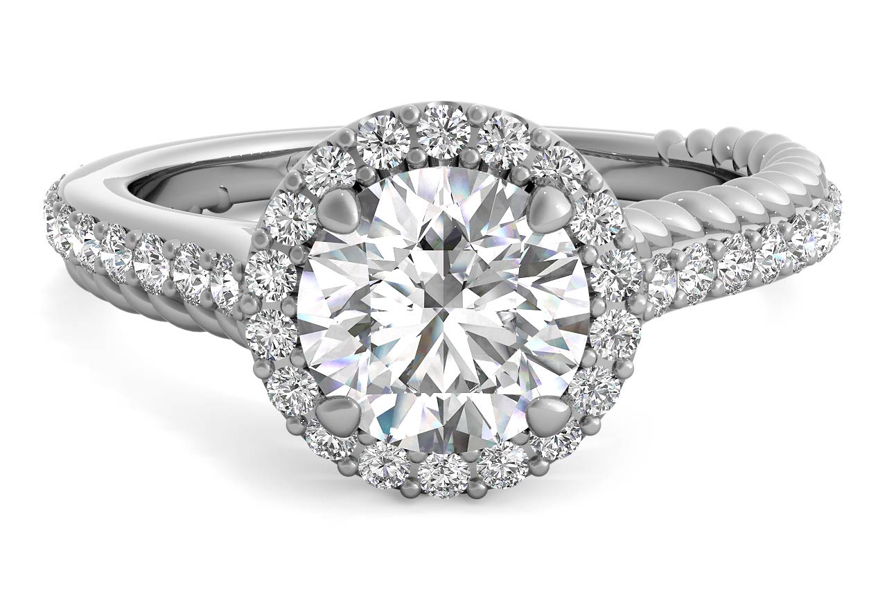 Kim Round Cut Lab Grown Diamond 14Kt White Gold Engagement Ring