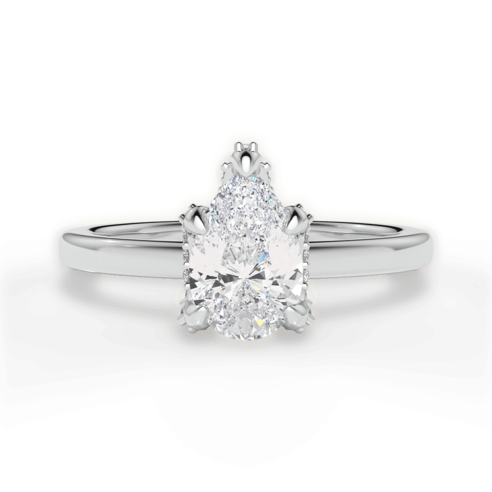 Gemma Pear Cut Lab Grown Diamond Platinum Engagement Ring