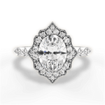 Julie Oval Cut Lab Grown Diamond 14Kt White Gold Engagement Ring