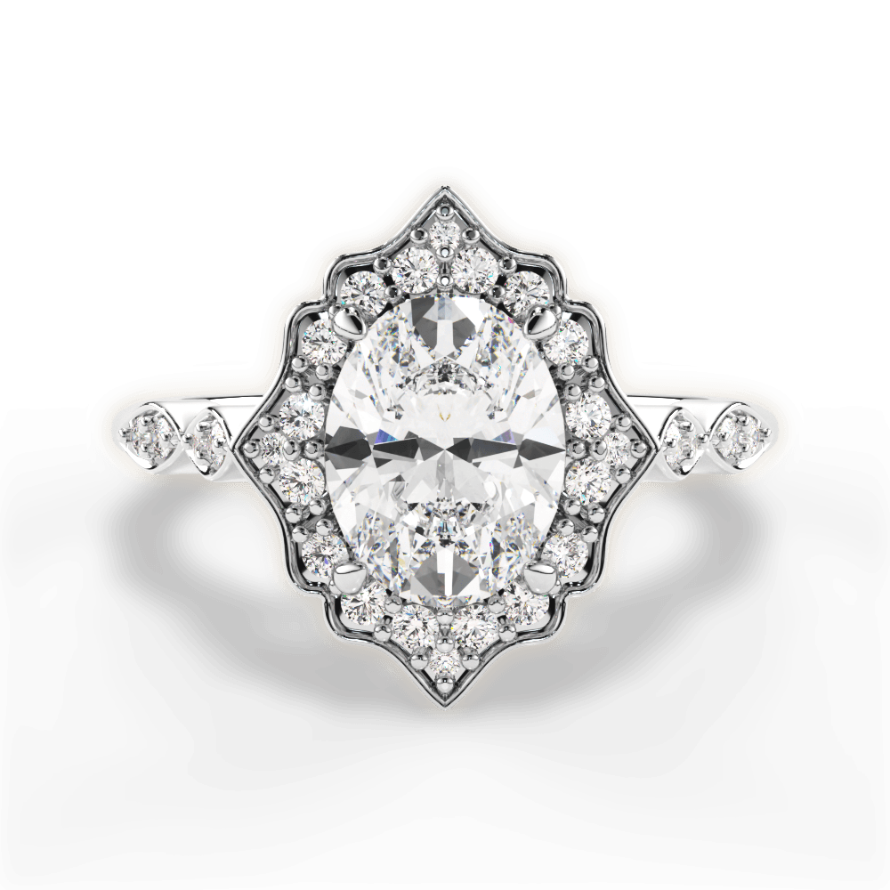 Julie Oval Cut Lab Grown Diamond 18Kt White Gold Engagement Ring