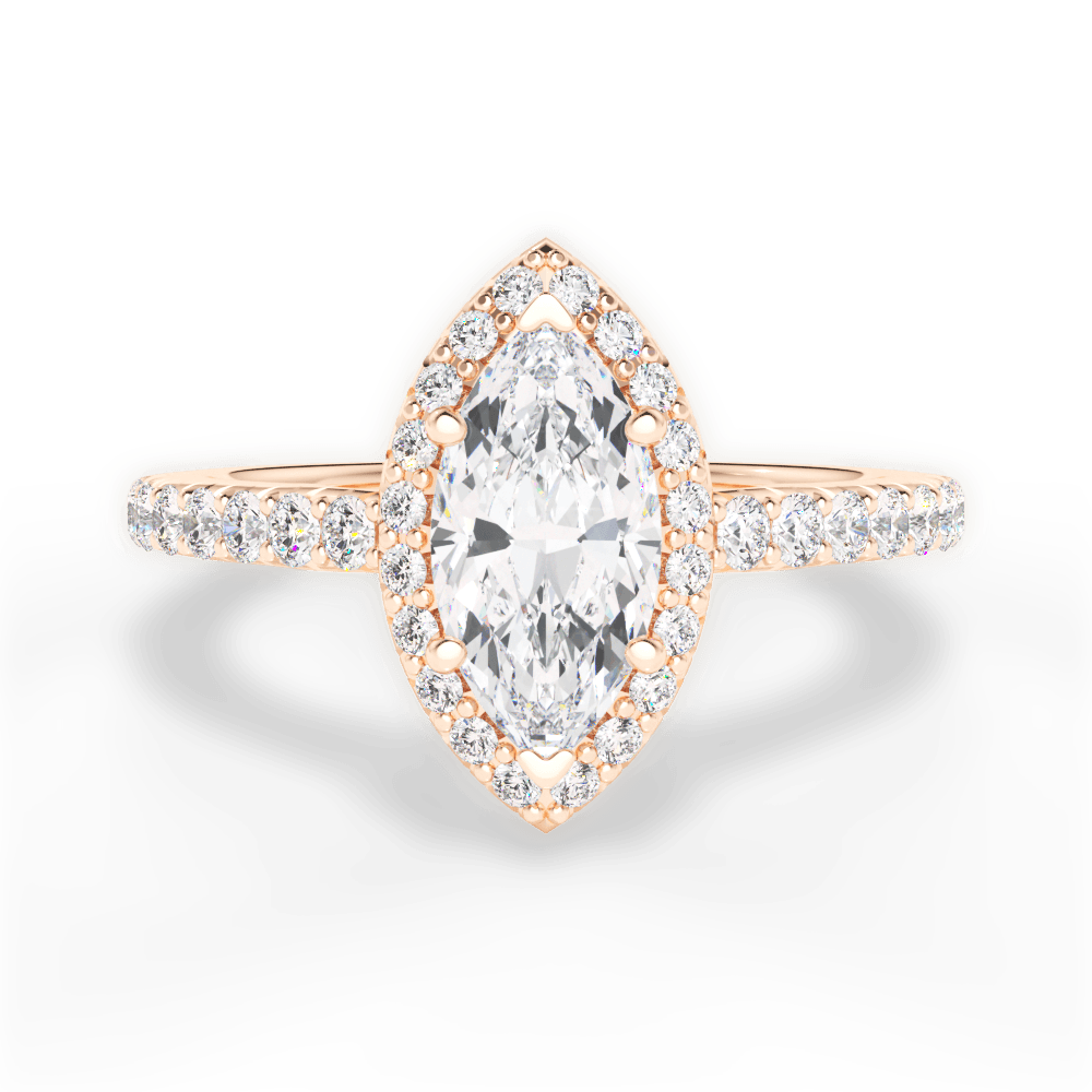 Kathleen Marquise Cut Lab Grown Diamond 18Kt Rose Gold Engagement Ring