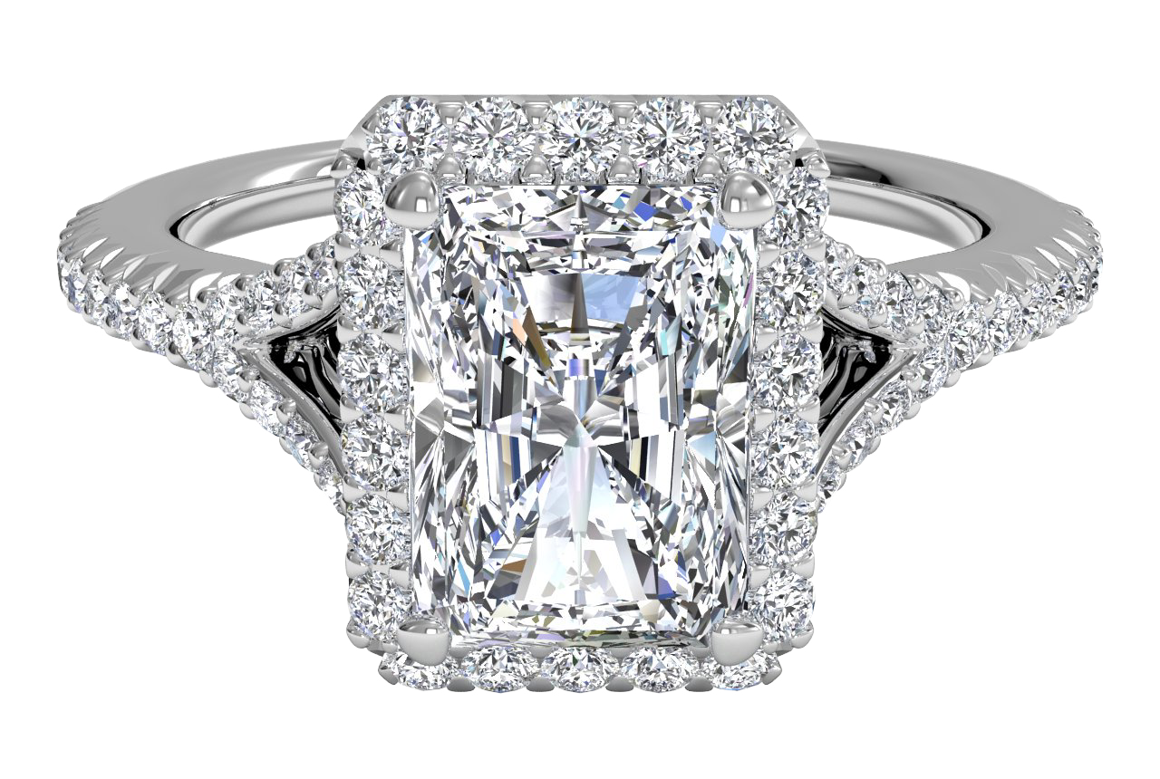 Judy Radiant Cut Lab Grown Diamond 18Kt White Gold Engagement Ring