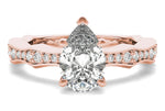 Wendy pear lab diamond engagement ring in 18k rose gold