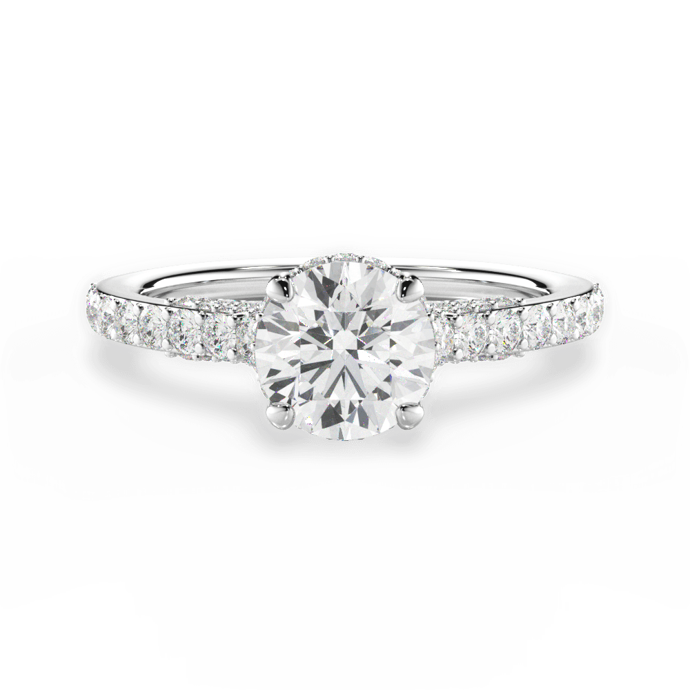 Laura Round Cut Lab Grown Diamond Platinum Engagement Ring