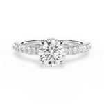 Laura Round Cut Lab Grown Diamond 14Kt White Gold Engagement Ring