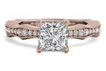 Wendy princess lab diamond engagement ring in 18k rose gold