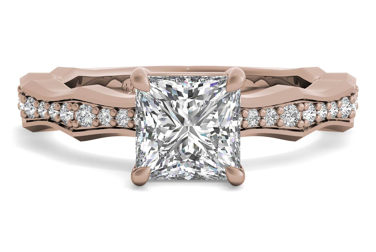 Wendy princess lab diamond engagement ring in 18k rose gold