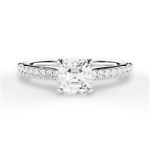 Frances Asscher Cut Lab Grown Diamond 18Kt White Gold Engagement Ring