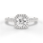 Joanne Asscher Cut Lab Grown Diamond 18Kt White Gold Engagement Ring