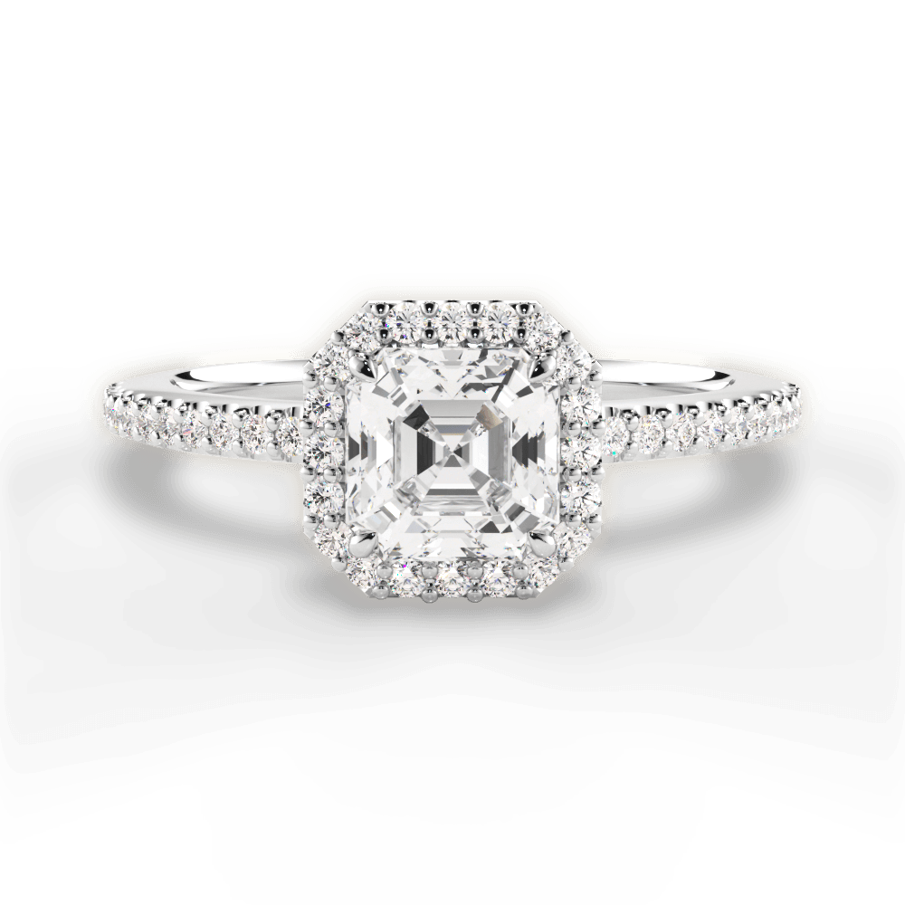 Joanne Asscher Cut Lab Grown Diamond Platinum Engagement Ring