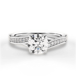 Elise Round Cut Lab Grown Diamond 18Kt White Gold Engagement Ring