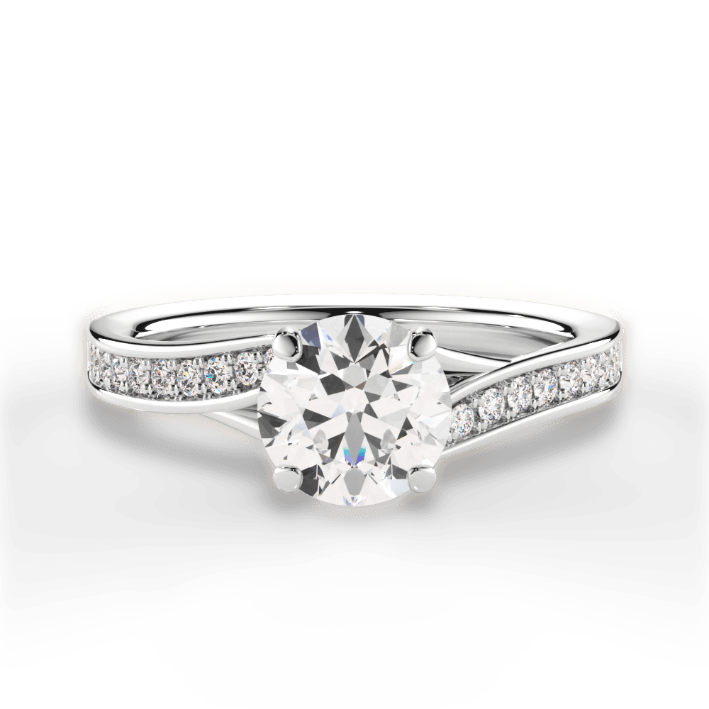 Elise Round Cut Lab Grown Diamond Platinum Engagement Ring