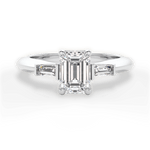 Emily Emerald Cut Lab Grown Diamond 14Kt White Gold Engagement Ring