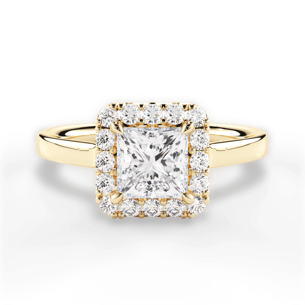 Fiona Princess Cut Lab Grown Diamond 18Kt Yellow Gold Engagement Ring