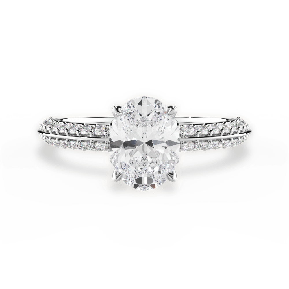 Gail Oval Cut Lab Grown Diamond 14Kt White Gold Engagement Ring
