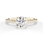 Giselle Round Cut Lab Grown Diamond 18Kt Yellow Gold Engagement Ring