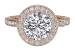 Yvonne princess lab diamond engagement ring in 18k rose gold