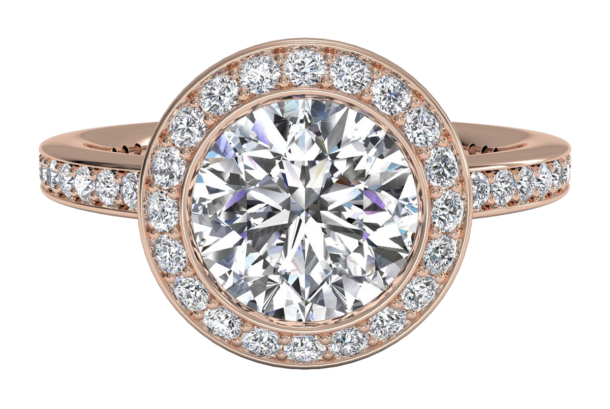Yvonne princess lab diamond engagement ring in 18k rose gold