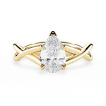 Aubrey Pear Cut Lab Grown Diamond 18Kt Yellow Gold Engagement Ring