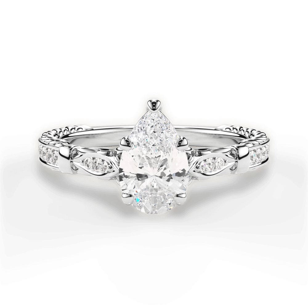 Gabriela Pear Cut Lab Grown Diamond Platinum Engagement Ring