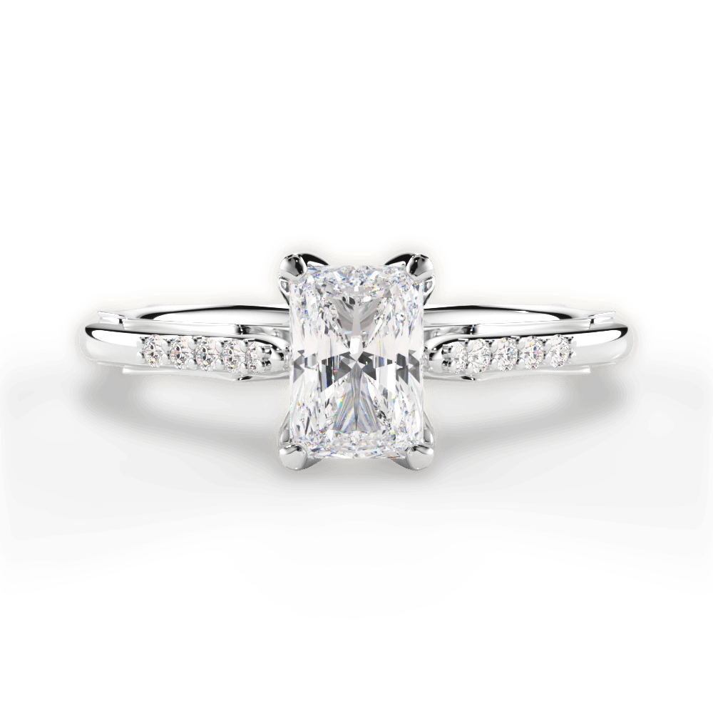 Christina Radiant Cut Lab Grown Diamond 14Kt White Gold Engagement Ring