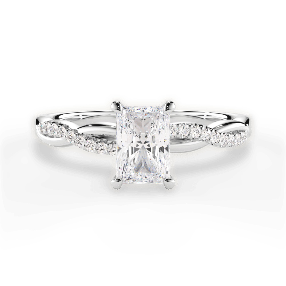 Charlotte Radiant Cut Lab Grown Diamond 18Kt White Gold Engagement Ring