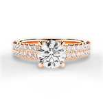 Kayla Round Cut Lab Grown Diamond 18Kt Rose Gold Engagement Ring