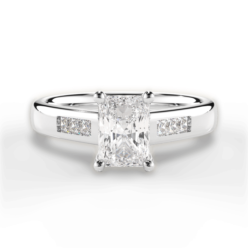 Brittany Radiant Cut Lab Grown Diamond 14Kt White Gold Engagement Ring