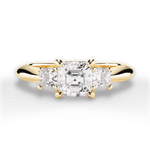 Dorothy Asscher Cut Lab Grown Diamond 18Kt Yellow Gold Engagement Ring