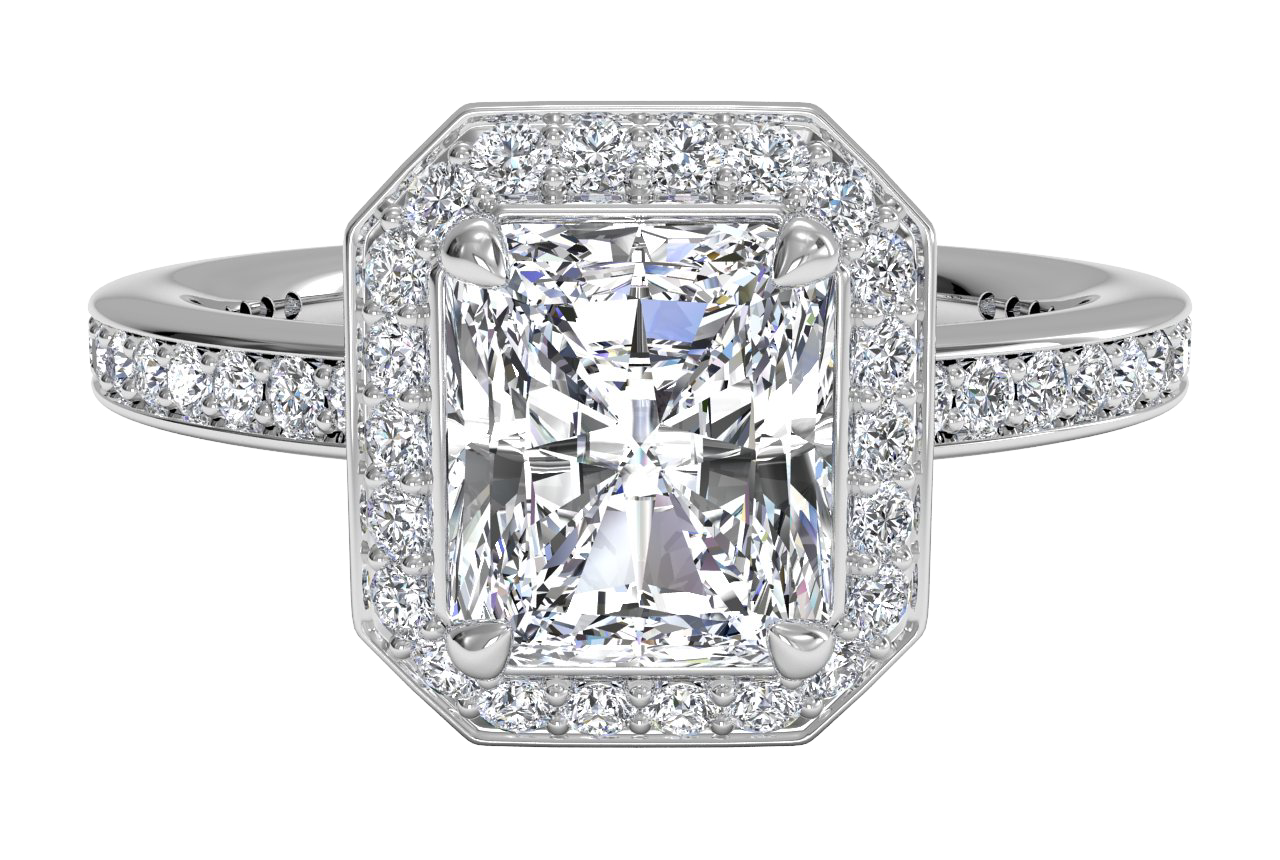 Karen Radiant Cut Lab Grown Diamond 18Kt White Gold Engagement Ring