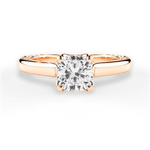 Carrie Cushion Cut Lab Grown Diamond 18Kt Rose Gold Engagement Ring