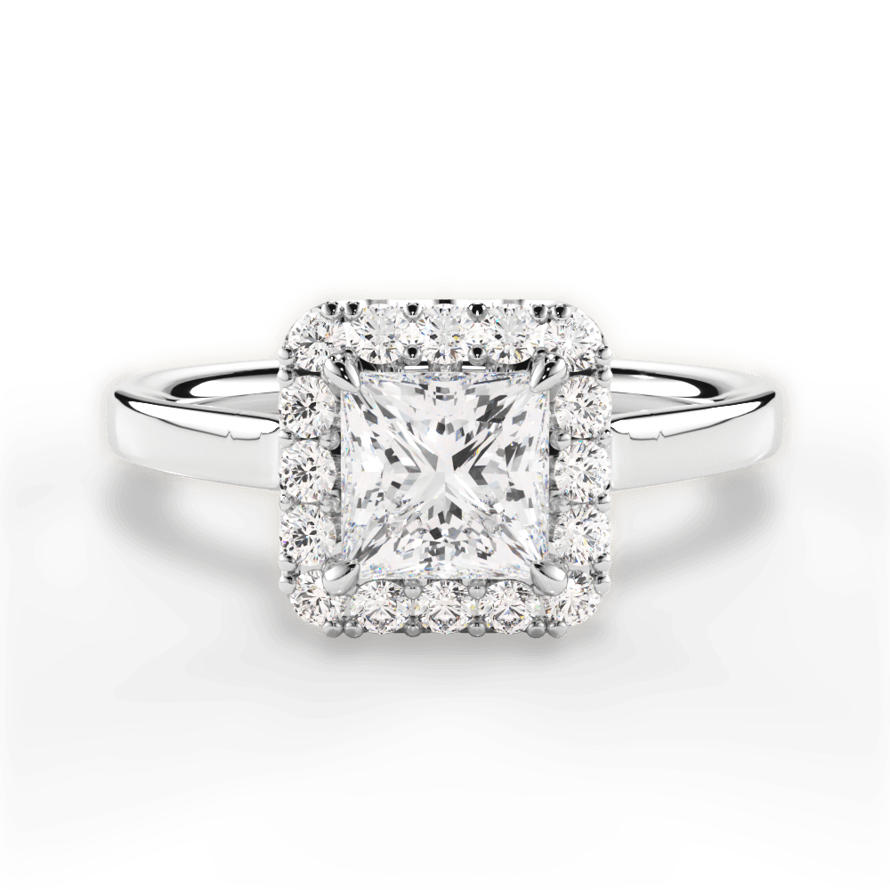 Fiona Princess Cut Lab Grown Diamond 14Kt White Gold Engagement Ring